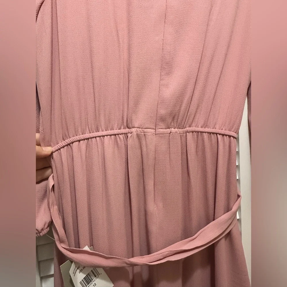 Danny & Nicole Ruffled Rose Midi Dress, Size 12 NWT - Picture 8 of 15